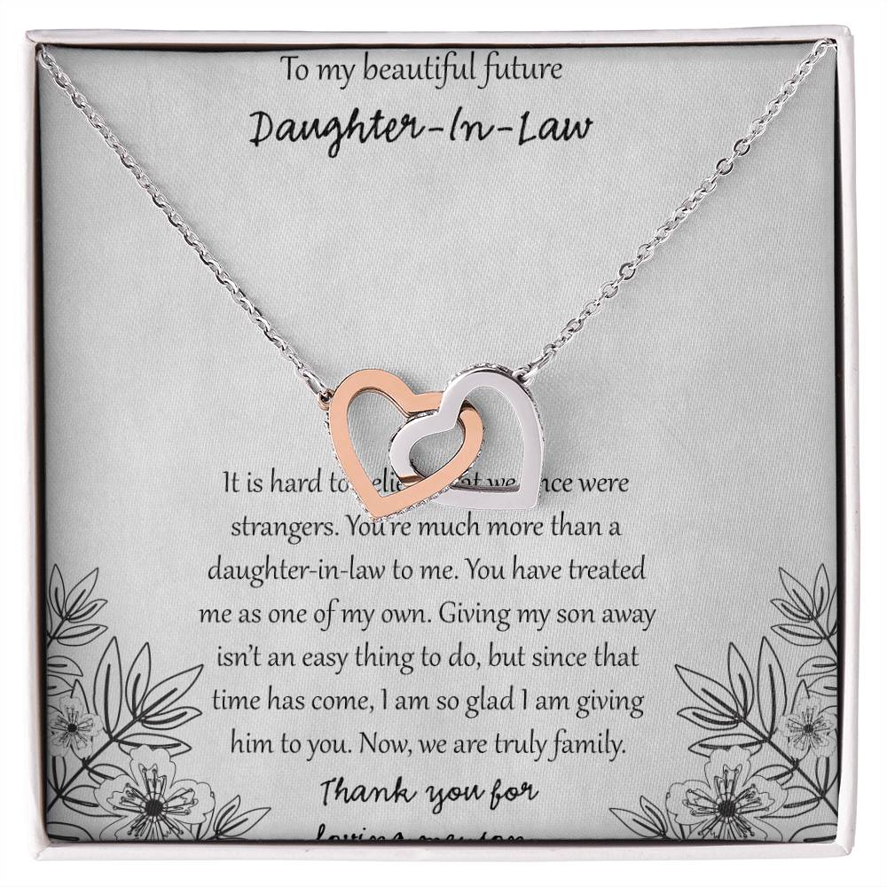 To My Beautiful Future Daughter In Law Interlocking Hearts Necklace