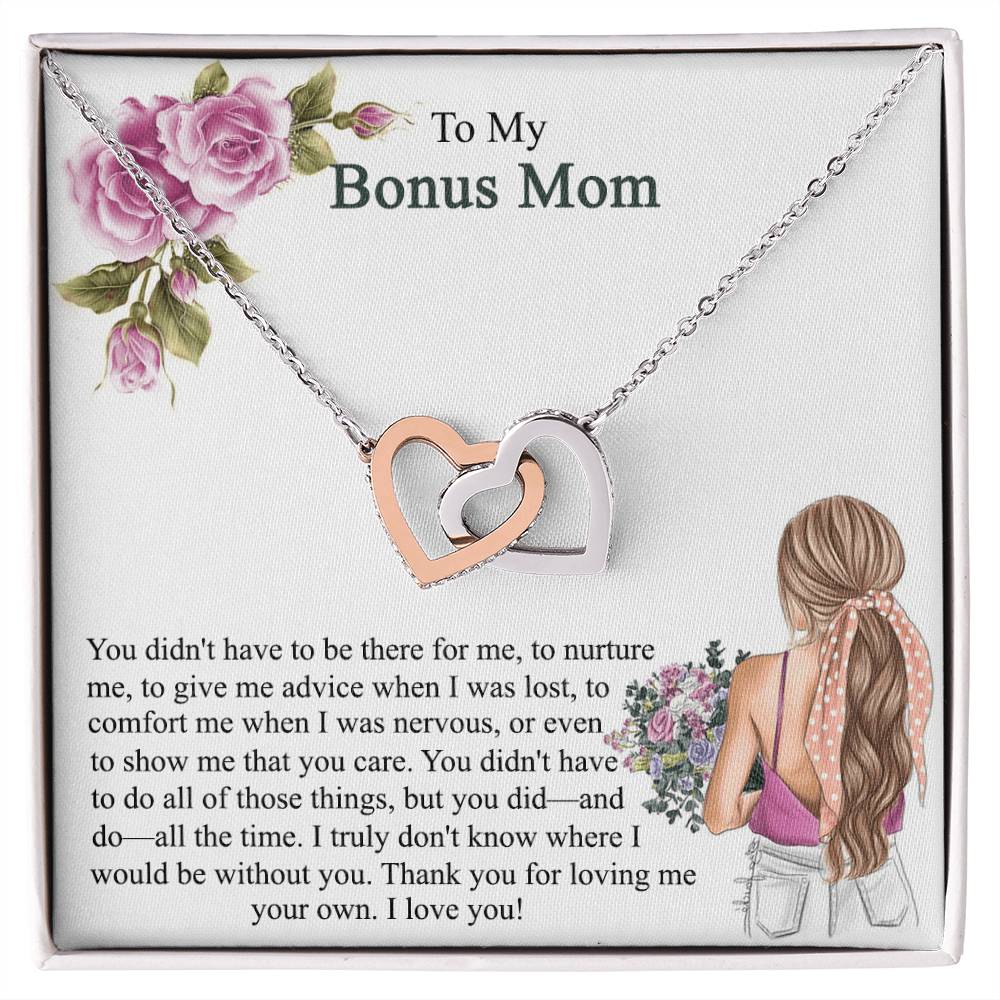 Step Mom Gift Bonus Mom Necklace Present For Stepmom For Mother'S Day Christmas Birthday Double Circles Mother - Necklace Interlocking Hearts Necklace