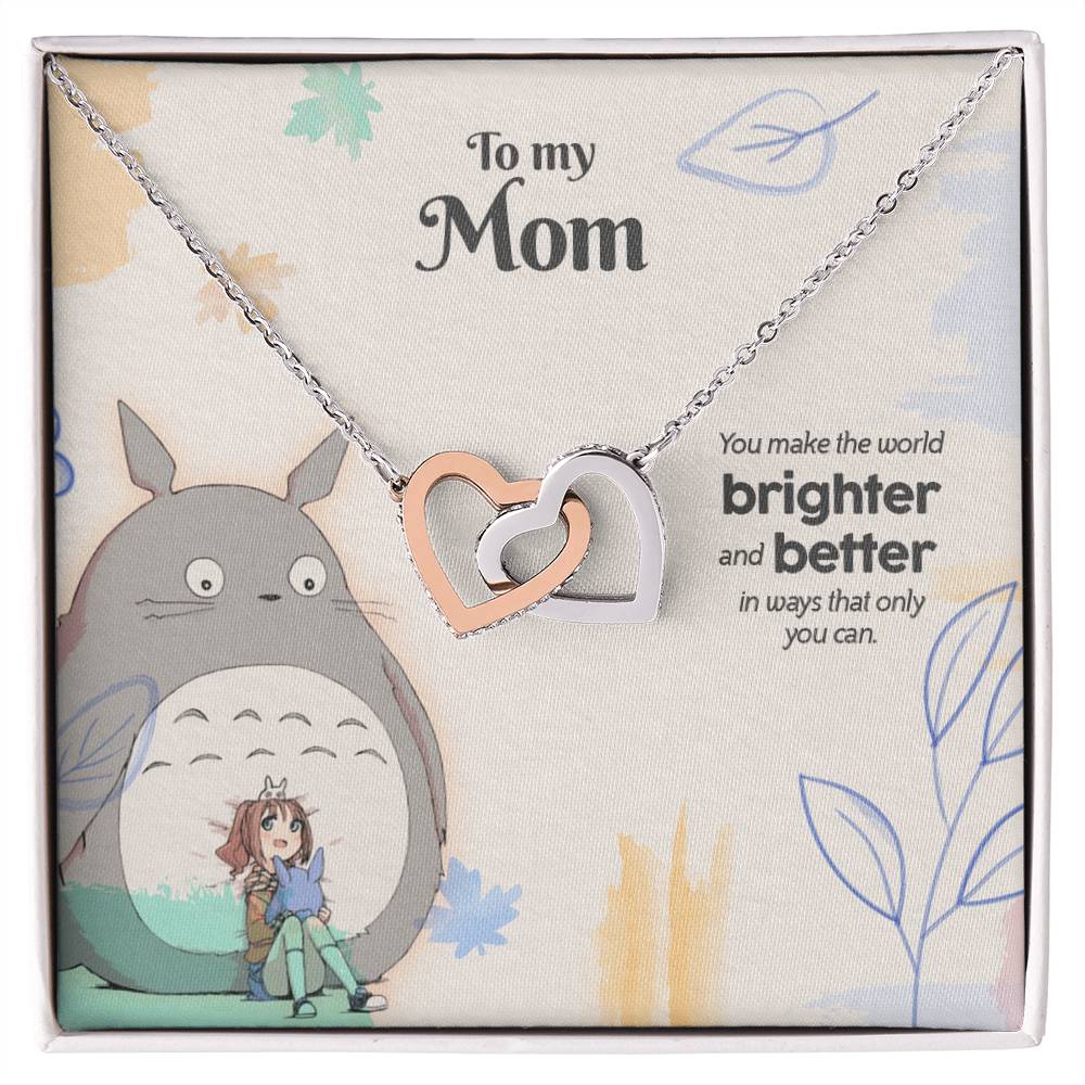 You Make The World Brighter &amp; Better - Interlocked Hearts Necklace Tm2V6 Interlocking Hearts Necklace