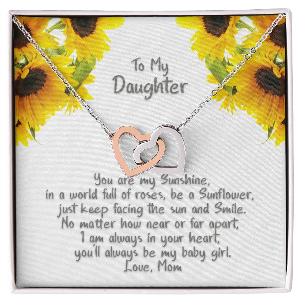 Daughter My Sunshine - Hearts Necklace Interlocking Hearts Necklace