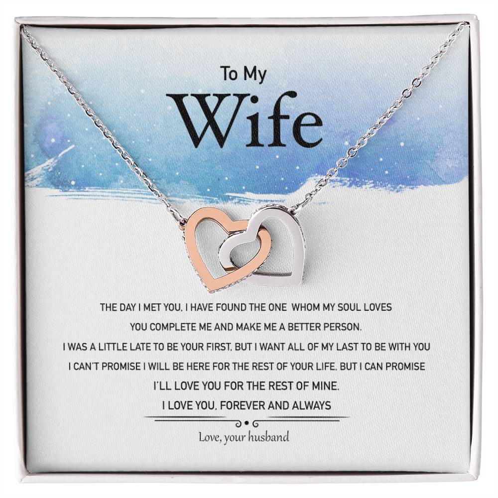 I Will Love You For The Rest Of Mine Interlocking Hearts Necklace