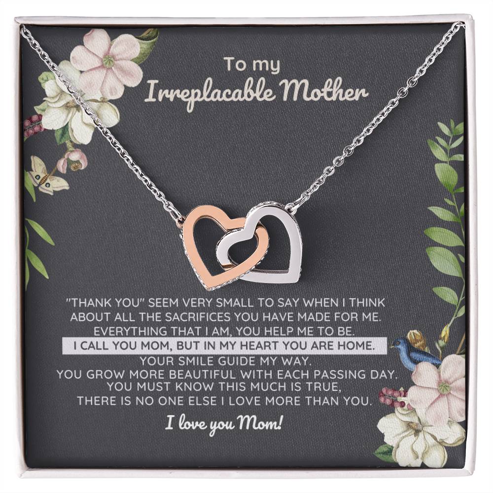 Irreplaceable Mother - You'Re My Home Interlocking Heart Necklace Interlocking Hearts Necklace