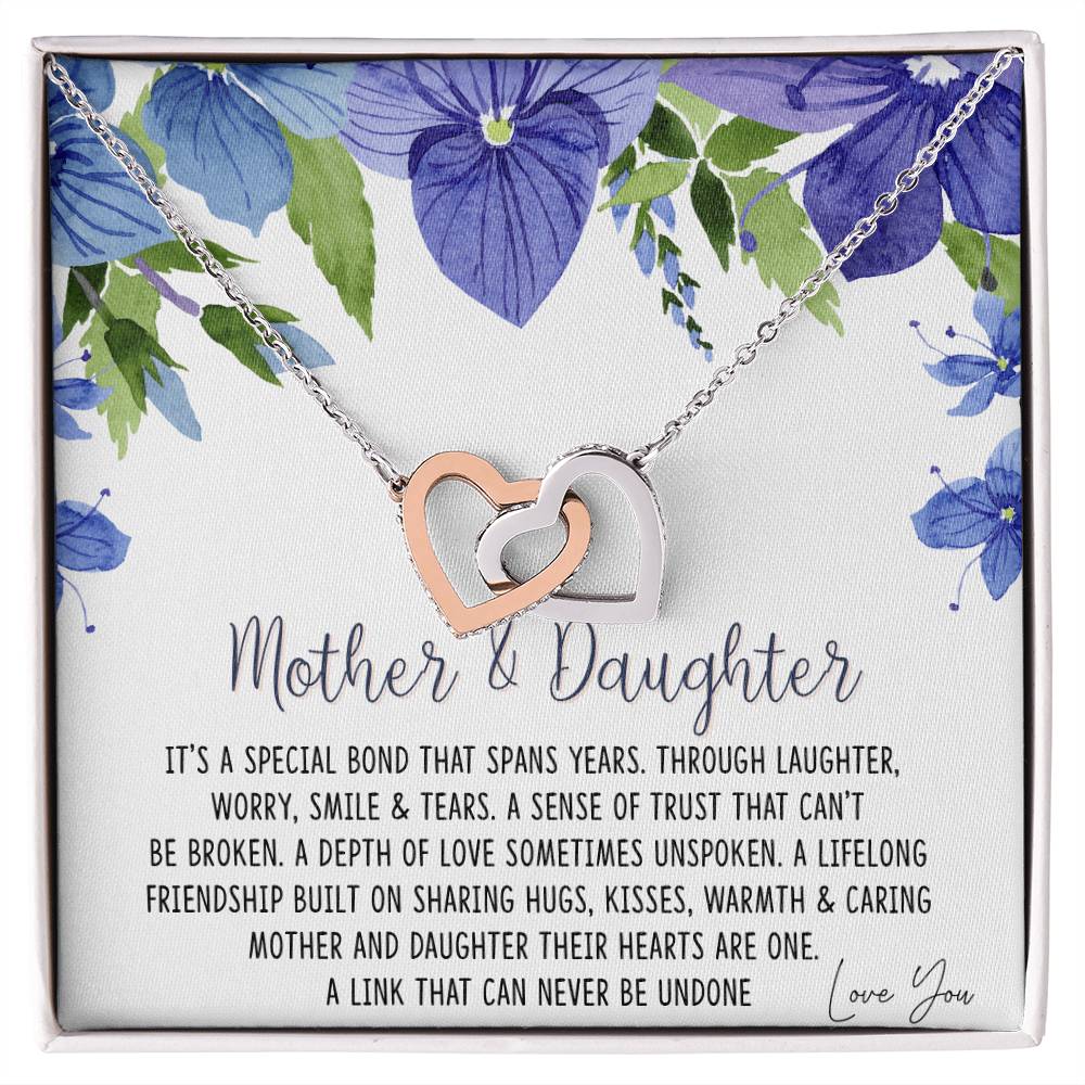 Mother Daughter Necklace Mom Gift Mother&#39;S Day Gift Daughter Gift Jewelry For Mom Interlocking Hearts Necklace