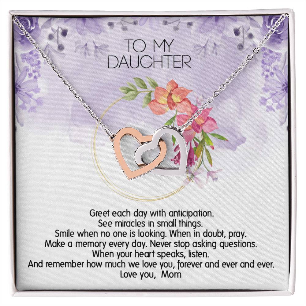 Perfect Daughter&#39;S Gift - Unique Usa Made Necklace Interlocking Hearts Necklace