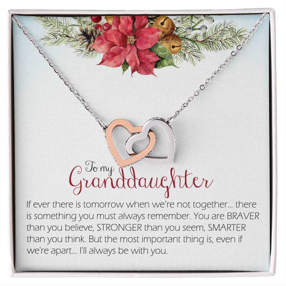 To My Granddaughter Interlocking Hearts Necklace