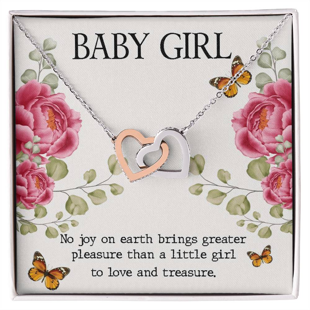 Mom To Be Gift Necklace It'S A Girl Necklace Gift New Baby Girl Gift For Mom It'S A Girl Jewelry Interlocking Hearts Necklace