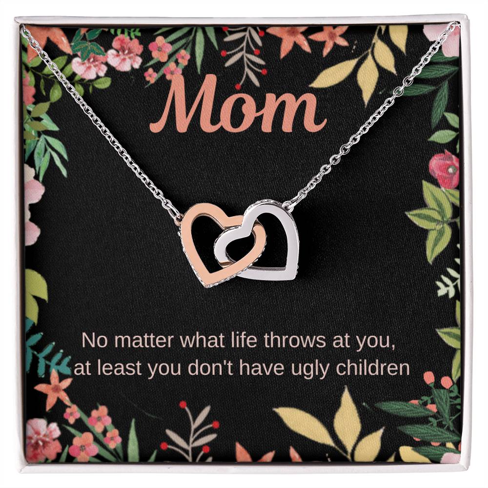 Funny Mom Necklace Interlocking Hearts Necklace