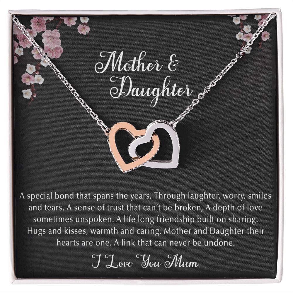 Mother &amp; Daughter Interlocking Hearts Necklace