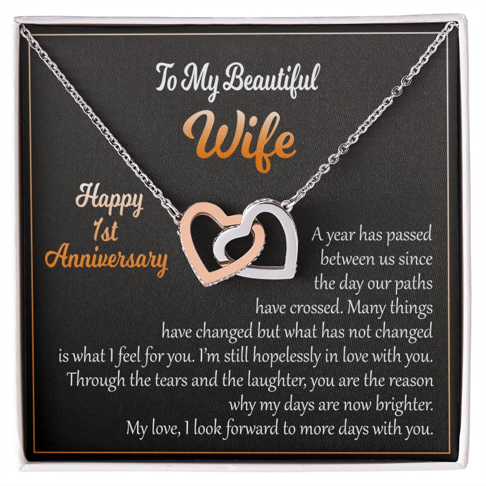Necklace For Wife Perfect Anniversary Gift From Husband Interlocking Hearts Necklace