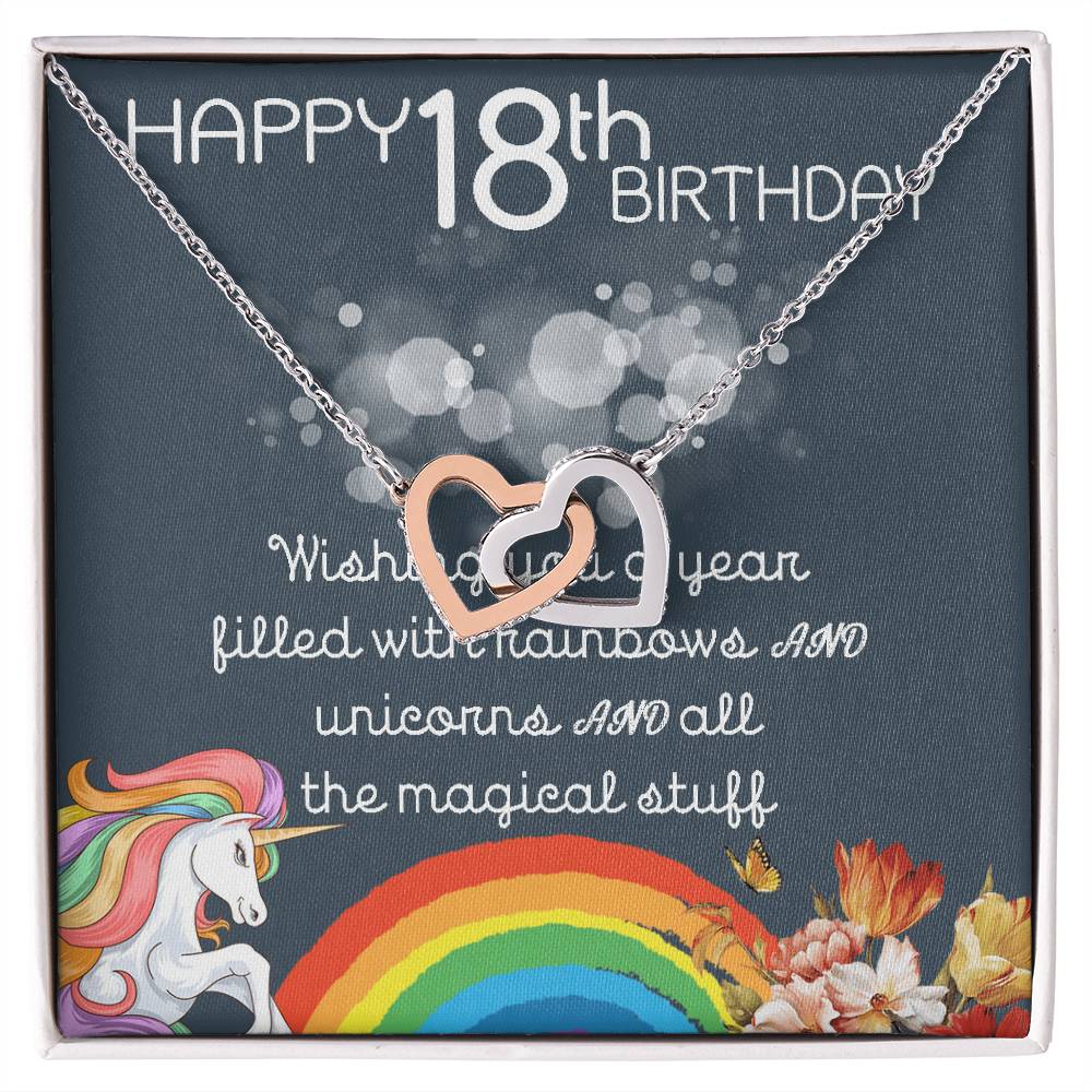 18Th Birthday Necklace Gifts For Girls Cute Unicorn 18 Years Old Girl Jewelry Gift For Daughter Niece Interlocking Necklace Xu246Il11 Interlocking Hearts Necklace