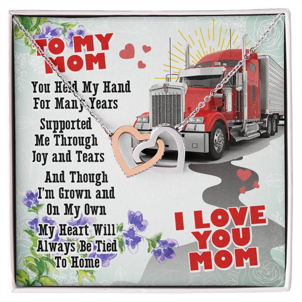 Trucker&#39;S Mom- Interlocking Heart Necklace Interlocking Hearts Necklace