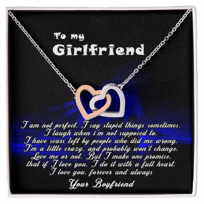 Queen Heart Necklace Gift For Girlfriend Interlocking Hearts Necklace