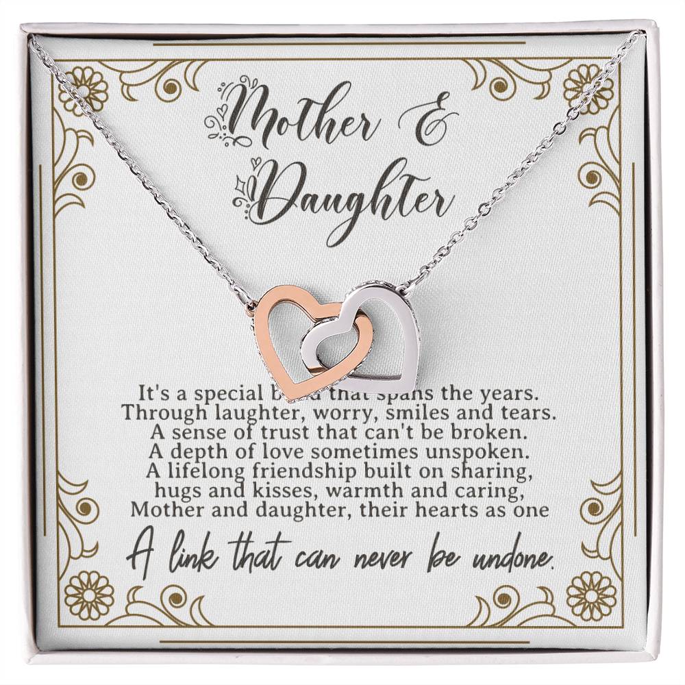 Mother Daughter Necklace Mothers Day Birthday Or Christmas Gift For Mother Or Daughter Interlocking Hearts Necklace Mother Quote