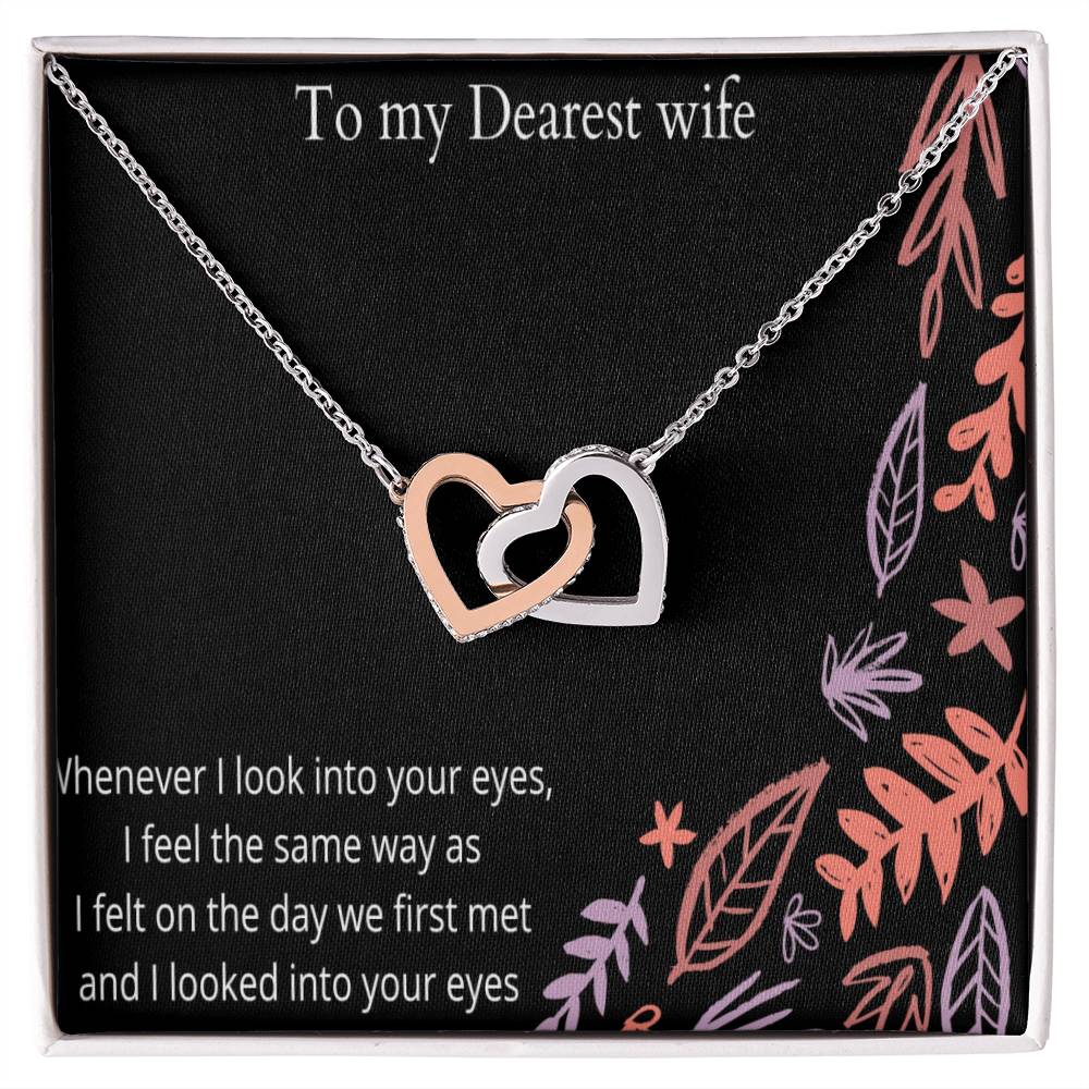 To My Wife Interlocking Hearts Necklace