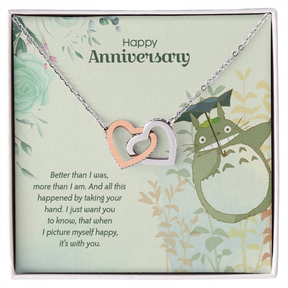 Totoro Anniversary Edition Lucky To Have You - Interlocking Hearts Necklace