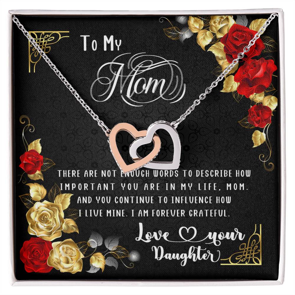 To My Mom - Interlocked Hearts Necklace Set Interlocking Hearts Necklace