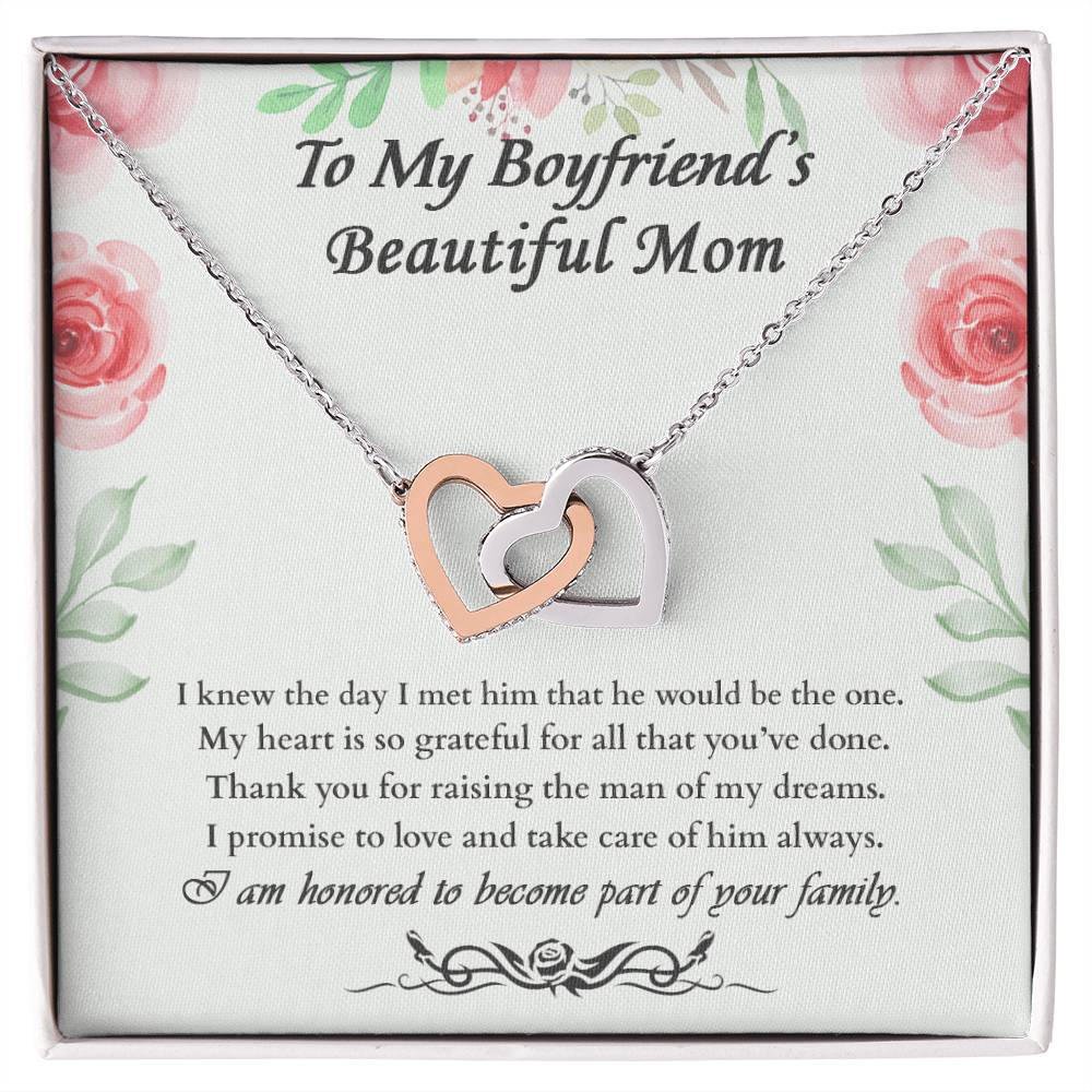 Gift For Boyfriend'S Mom - The Day I Met Him - Interlocking Interlocking Hearts Necklace