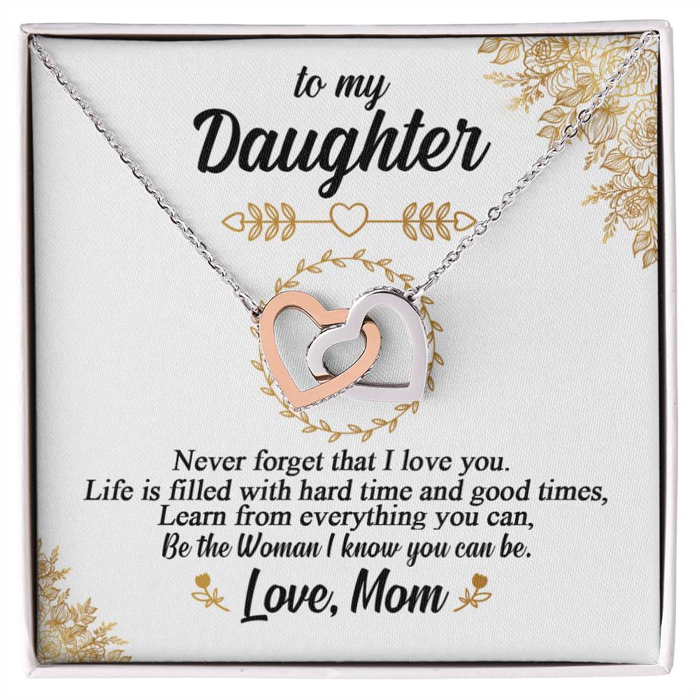To My Daughter - Interlocking Heart Necklace So5 Interlocking Hearts Necklace
