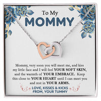To My Mommy - From Your Tummy - Pregnancy Gift - Mother'S Day Gift - Luxury Necklace Interlocking Hearts Necklace