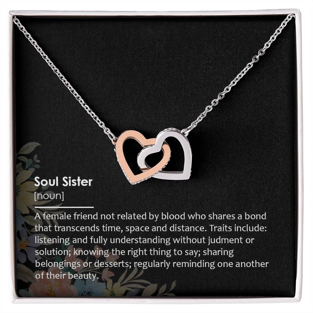 Soul Sister - Double Hearts Necklace Interlocking Hearts Necklace