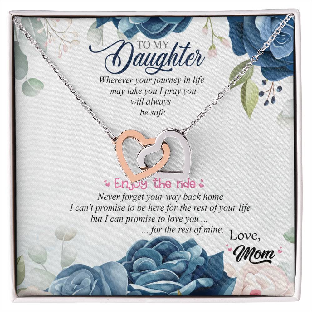 To My Daughter - Interlocking Hearts Necklace