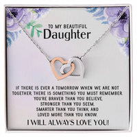 To My Daughter Necklace Gift From Mom Sentimental Jewelry Gift From Father Mother'S Day Gift For Daughter From Mother Interlocking Hearts Necklace
