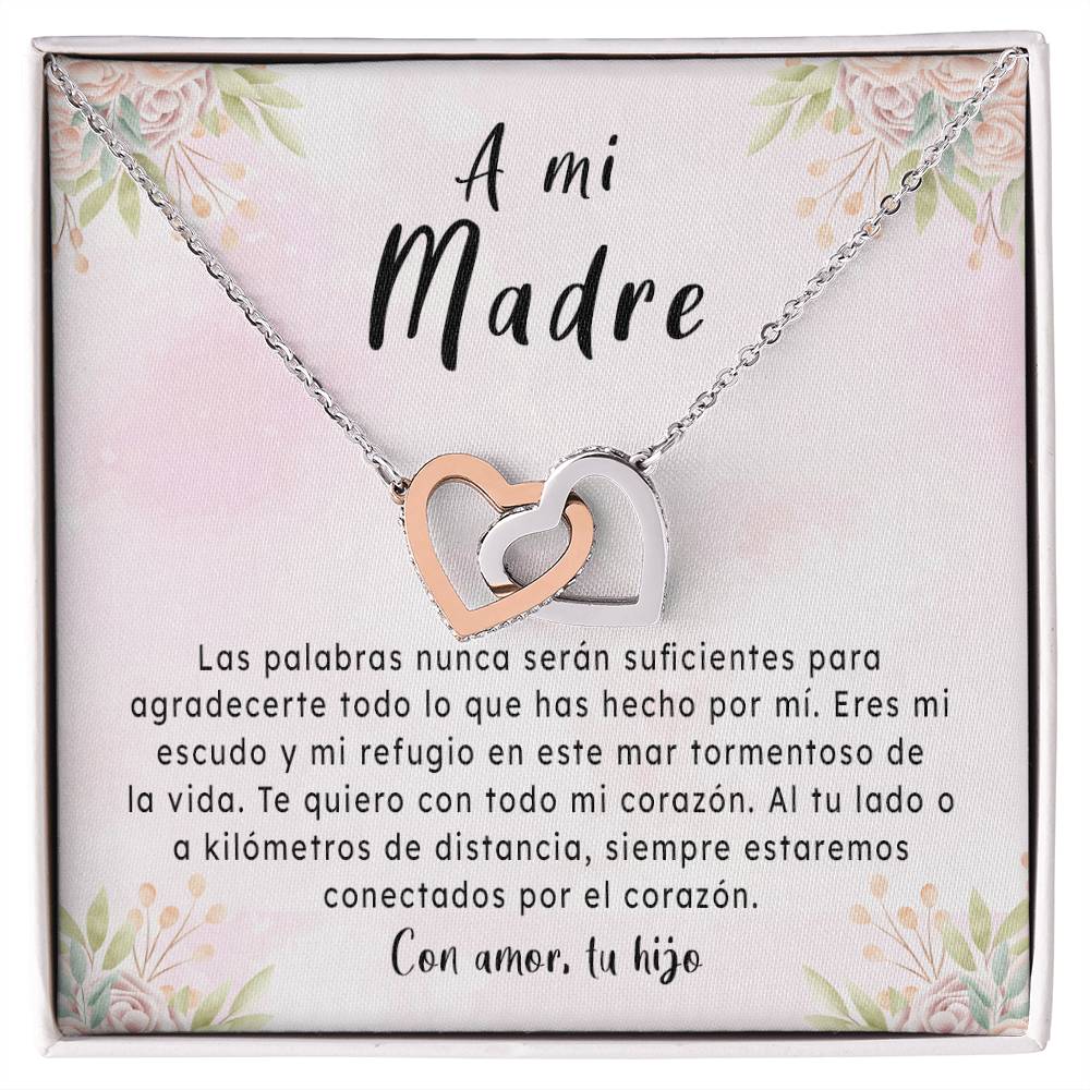 Mother'S Day Gift Necklace From Son On Interlocking Hearts Necklace