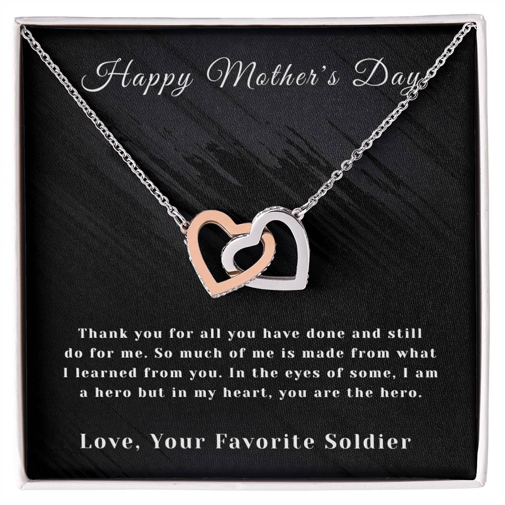 Mother'S Day- Interlocking Hearts- Favorite Soldier Interlocking Hearts Necklace