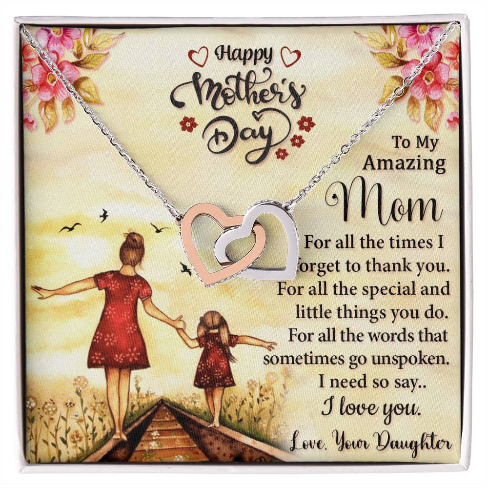 Happy Mother&#39;S Day 2021 - Mother&#39;S Day Gift 2021 - Necklace Gift From Mom Interlocking Hearts Necklace