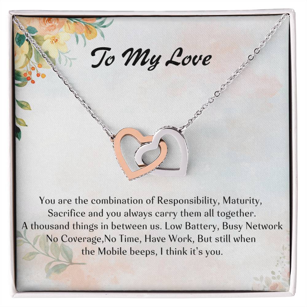 To My Love Interlocking Hearts Necklace