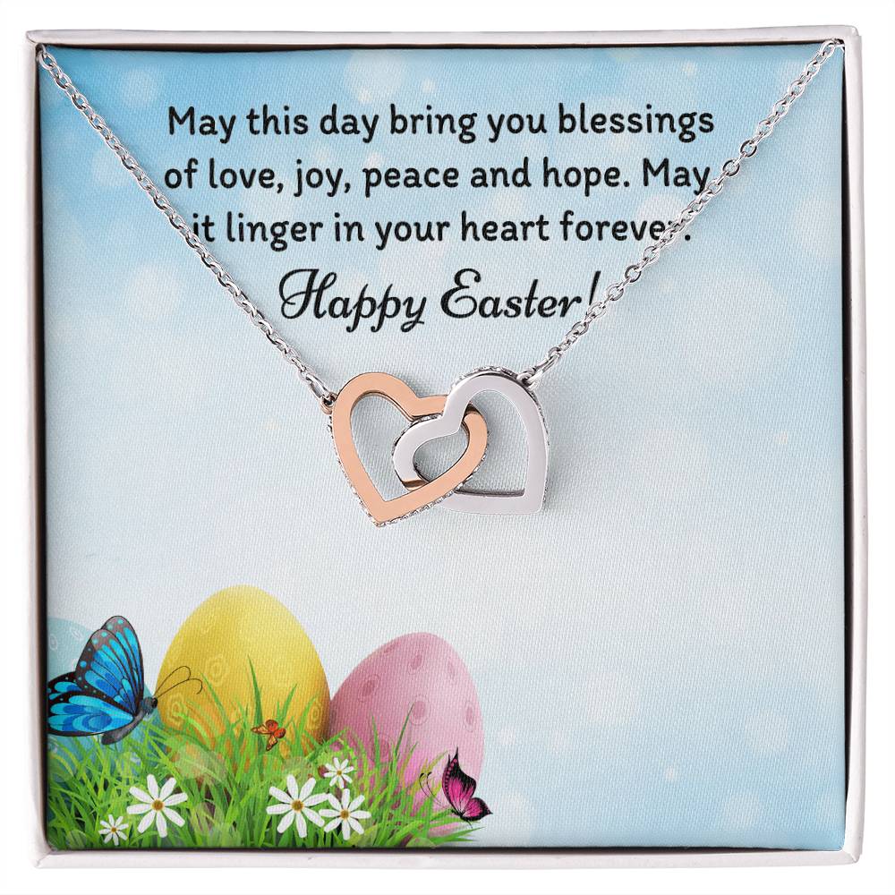Happy Easter Gifts Interlocking Hearts Necklace