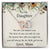 To My Daughter No One Can Replace You Necklace. Embellished With Cubic Zirconia Stones. Interlocking Hearts Necklace
