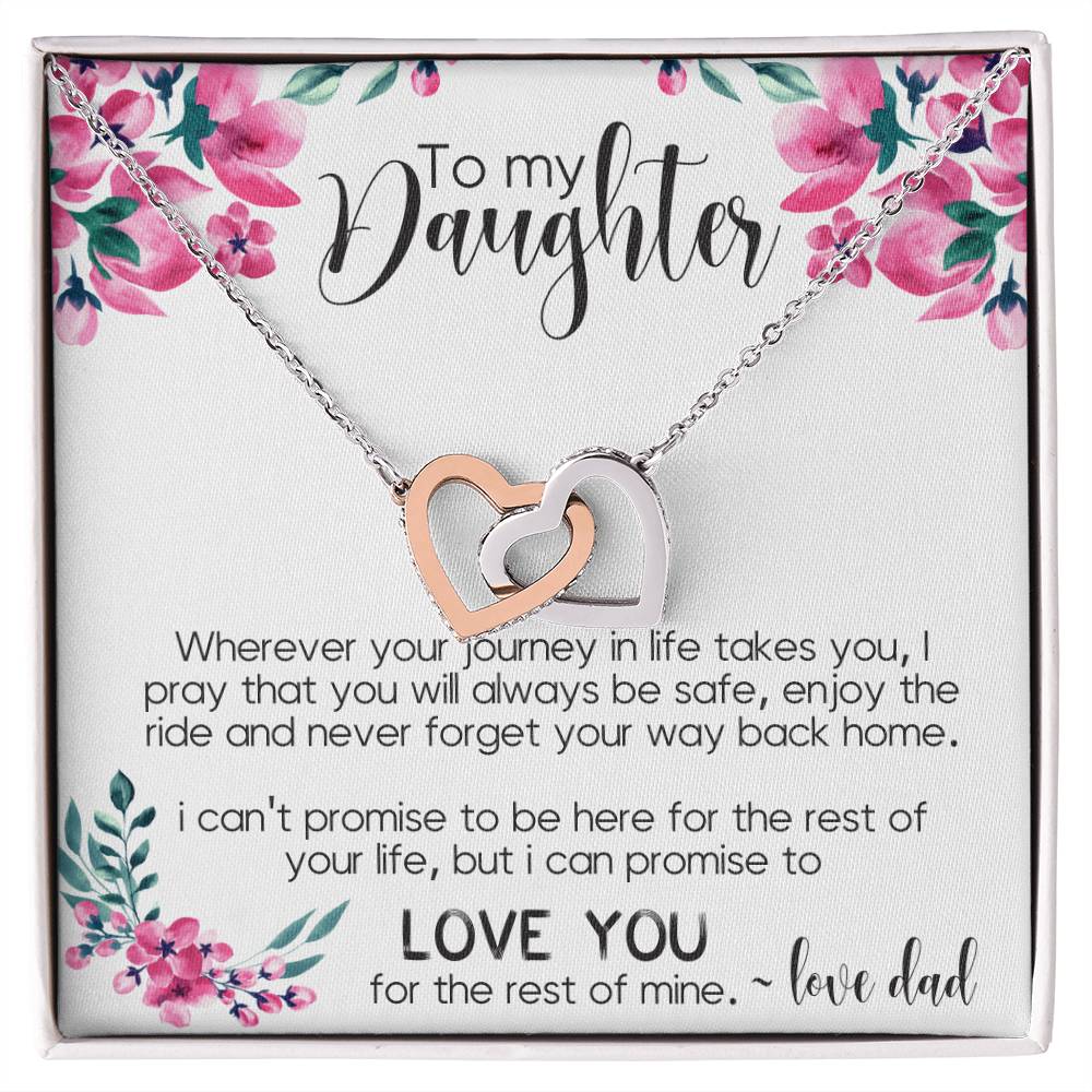 To My Daughter Interlocking Hearts Necklace