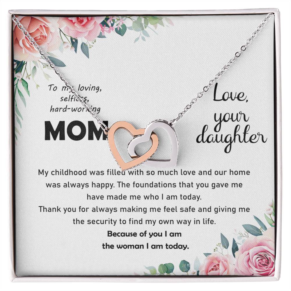 Thank You Mom Thanksgiving Gift Interlocking Hearts Interlocking Hearts Necklace