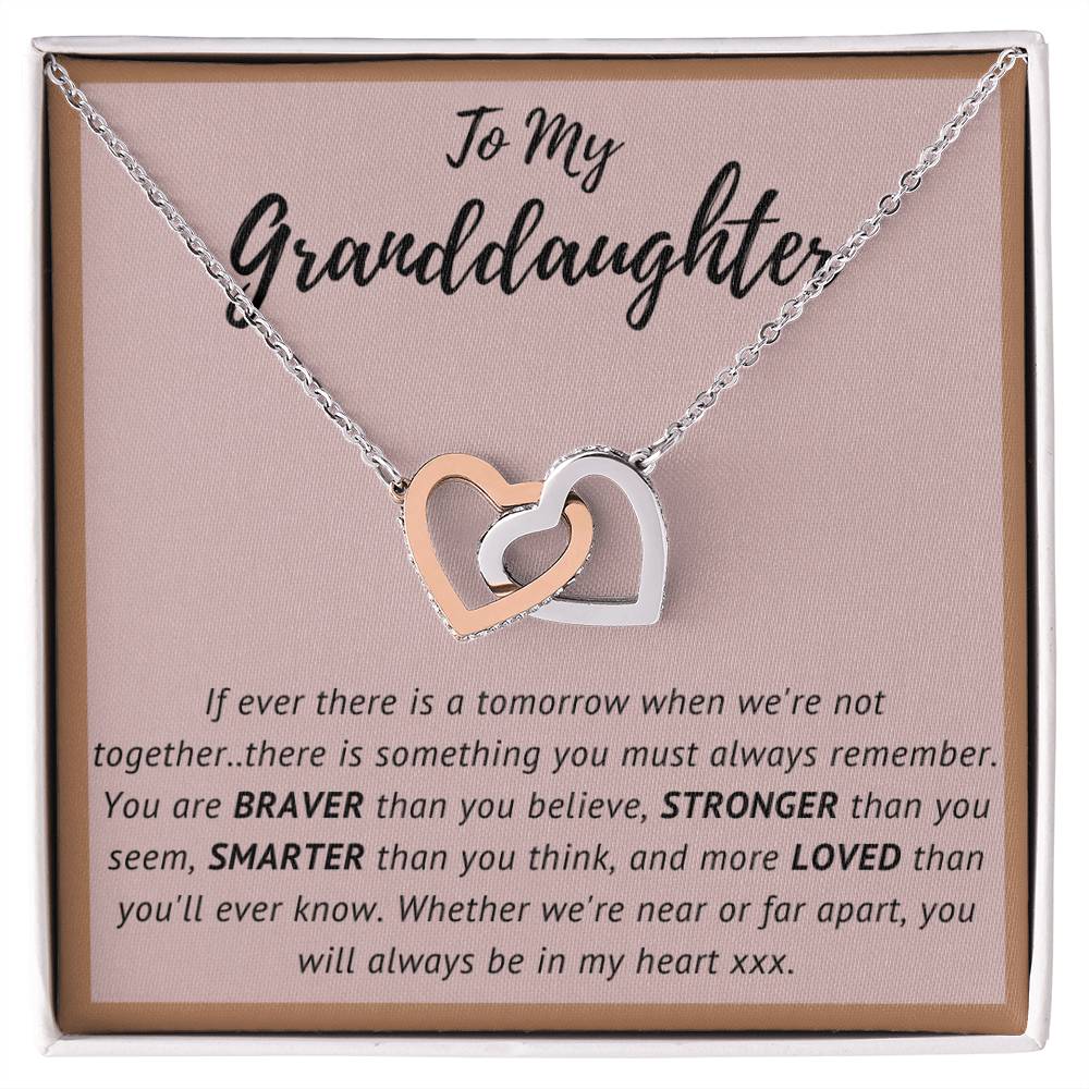 To My Granddaughter - Interlocking Hearts Necklace
