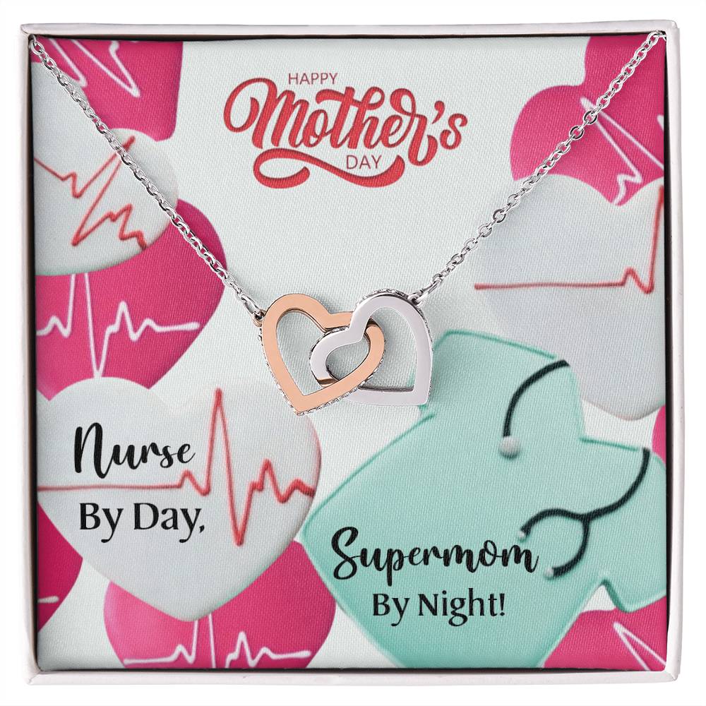 Happy Mother'S Day - Nurse Mom - Interlocking Hearts Necklace