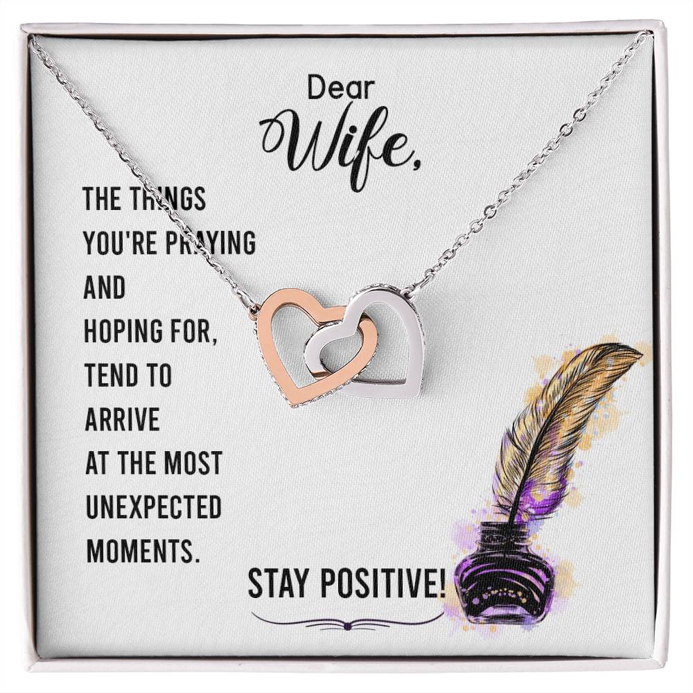 To Dear Wife Interlocking Hearts Necklace