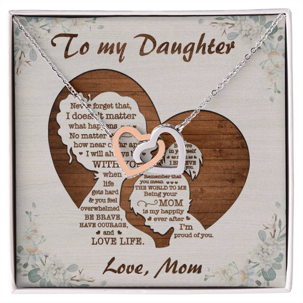I&#39;M Proud Of You - Best Gift For Daughter Interlocking Hearts Necklace