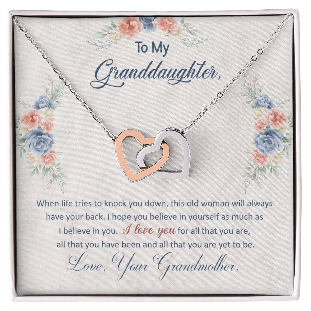 Collection Granddaughter - I Hope You Believe In Yourself - Interlocking Hearts Necklace