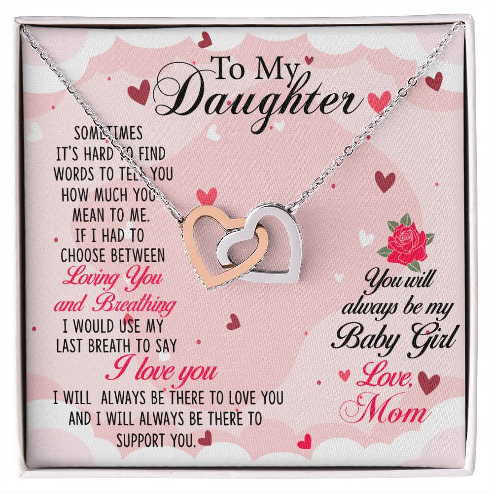 Gift For Daughter From Mom Interlocking Hearts Necklace