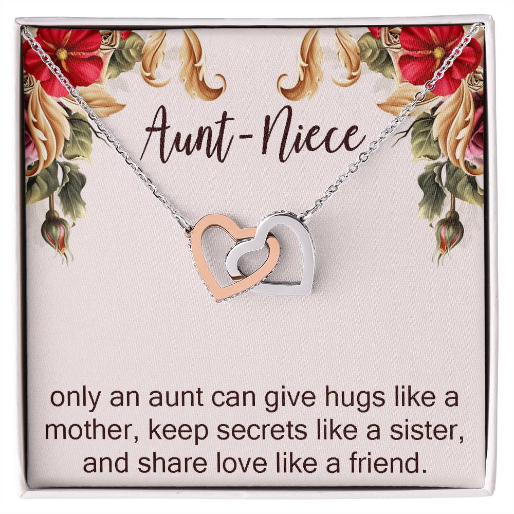 Aunt-Niece Necklace Niece-Aunt Gift Aunt And Niece Jewelry Birthday And Christmas Gift For Auntie Interlocking Hearts Necklace