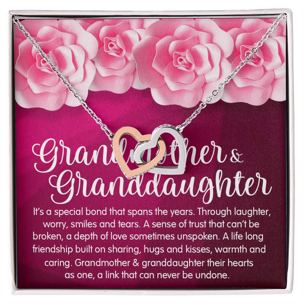 Granddaughter & Grandmother Love Interlocking Heart Necklace Interlocking Hearts Necklace