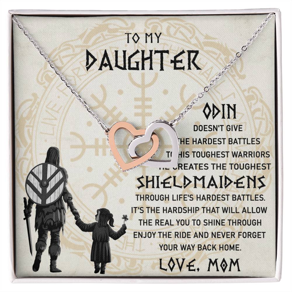 To My Daughter Necklace Daughter Viking Jewelry Norse Daughter Gift Interlocking Hearts Necklace