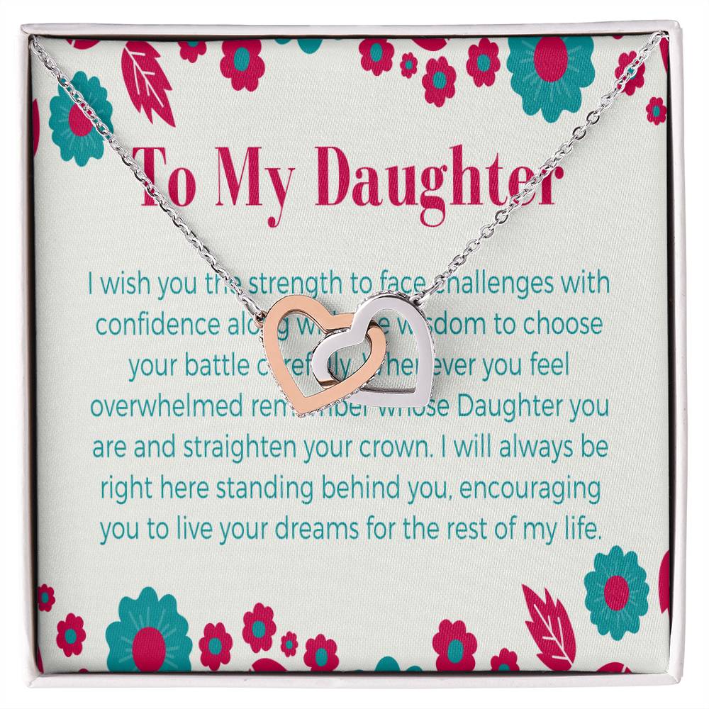 To My Daughter - Birthday Gift For Daughter From Mom Daughter Necklace From Mom Daughter Birthday Jewelry Interlocking Hearts Necklace