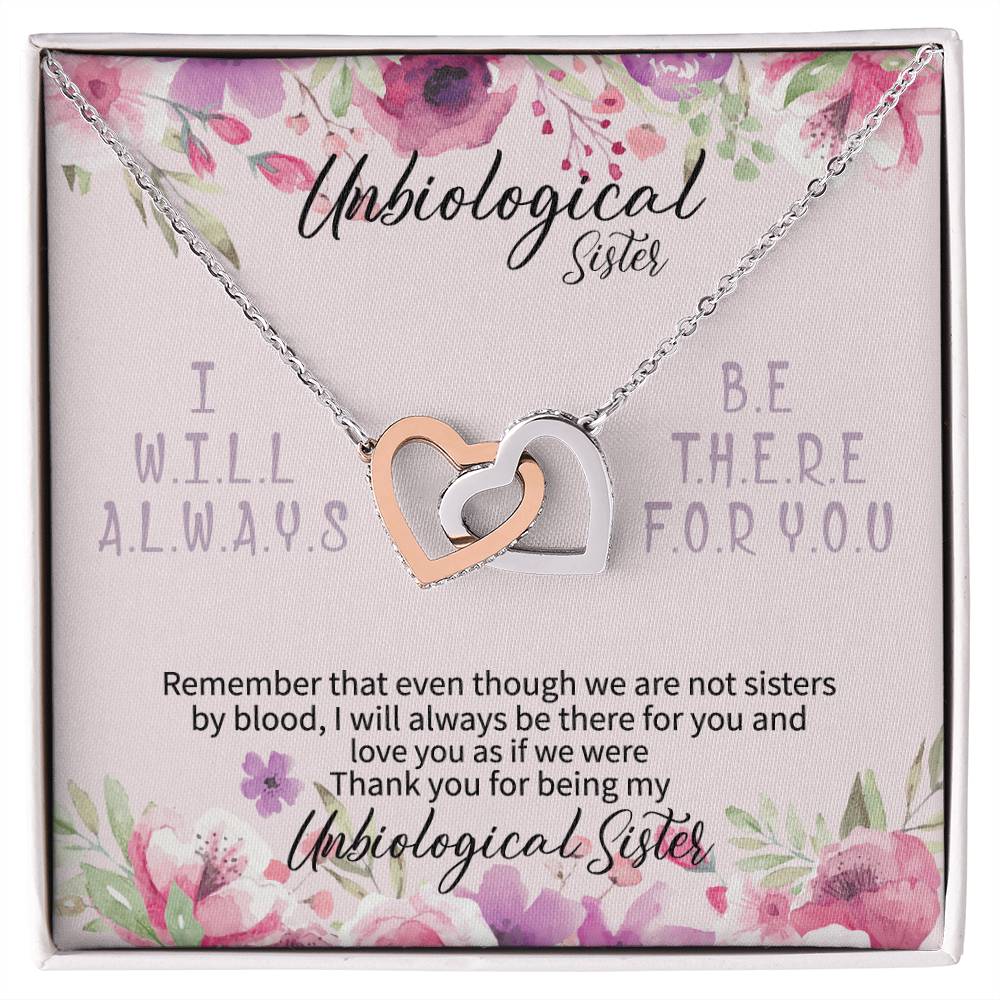 Unbiological Sister Necklace Unbiological Sister Gifts Unbiological Sister Gifts Thank You For Being My Unbiological Sister To My Unbiological Sister Gift Interlocking Hearts Necklace