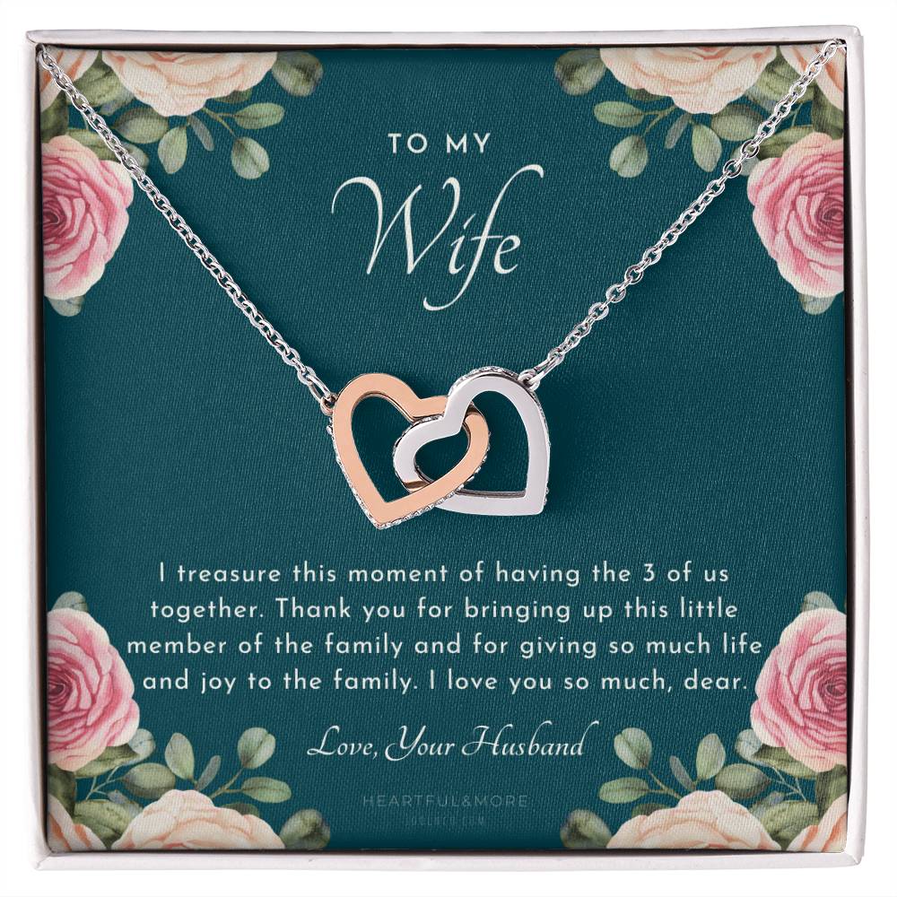Postpartum Gift For Wife Gift For Wife Post Pregnancy Becoming A Mother Gift Gift For Wife Birth Wife After Pregnancy Necklace Wife Becoming A Mom Interlocking Hearts Necklace