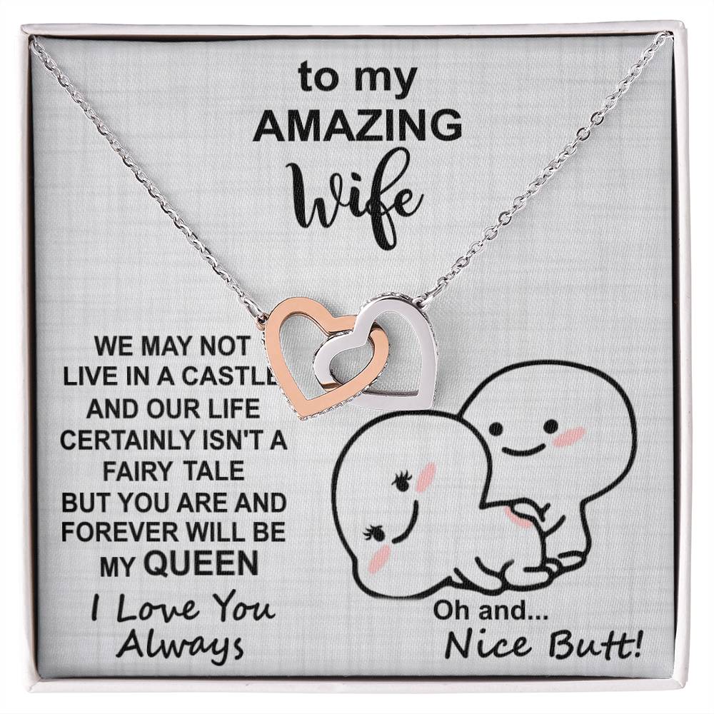 Oh And Nice Butt Double Heart Wife Necklace Interlocking Hearts Necklace