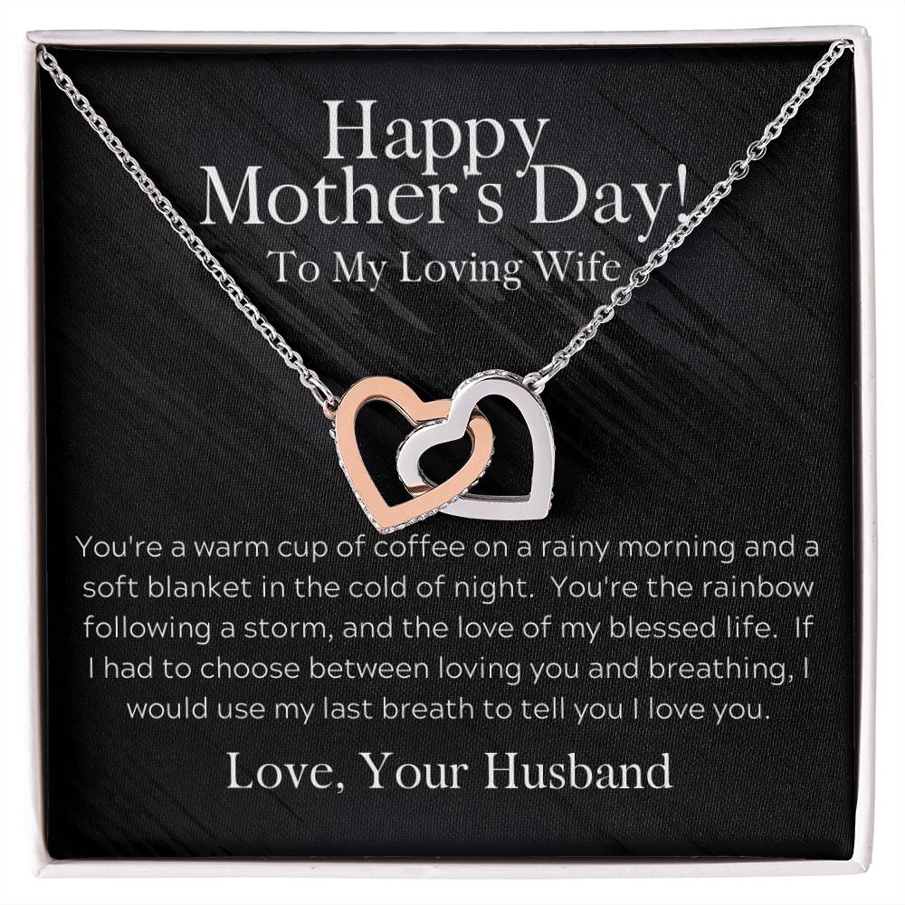 To My Loving Wife Mother'S Day Necklace Interlocking Hearts Necklace