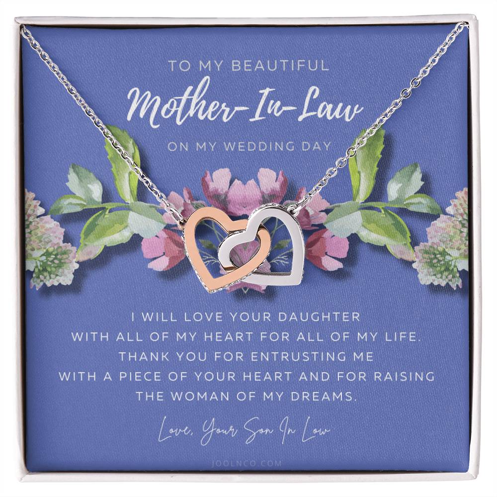 Mother Of The Bride Gift From Groom Mother In Law Gift On Wedding Day From Groom Gifts For Mother Of The Bride Future Mother-In-Law Interlocking Hearts Necklace