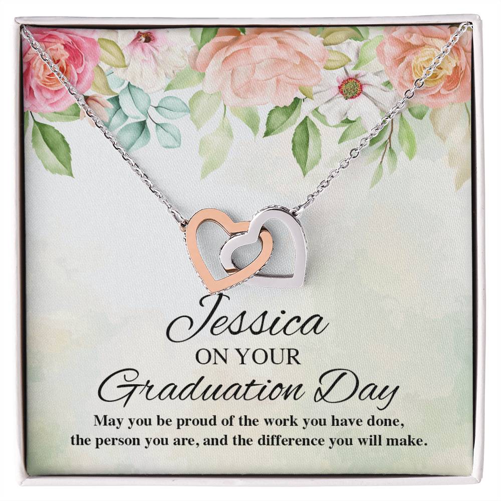 On Your Graduation Necklace Interlocking Hearts Necklace